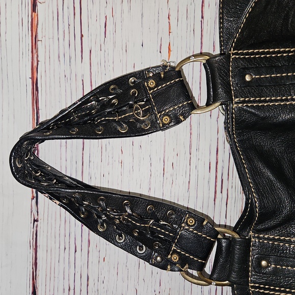 Laundry By Shelli Segal Espresso Goat Leather Tote Large - Picture 5 of 17